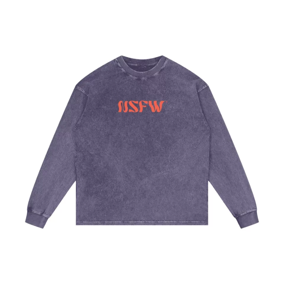 NSFW Online Shop and Clothing Unisex Acid Wash Oversize Long Sleeve T Shirt 6 NSFW Apparel Clothing Store