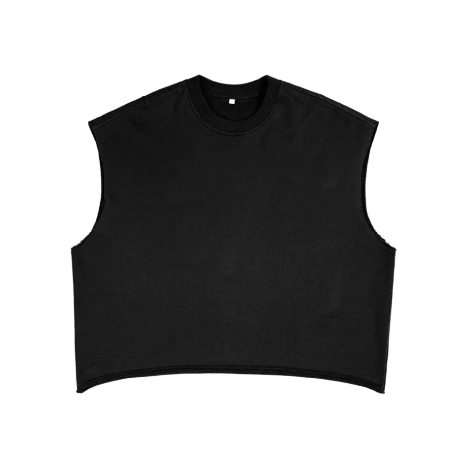 Frayed French Terry Boxy Tank Top