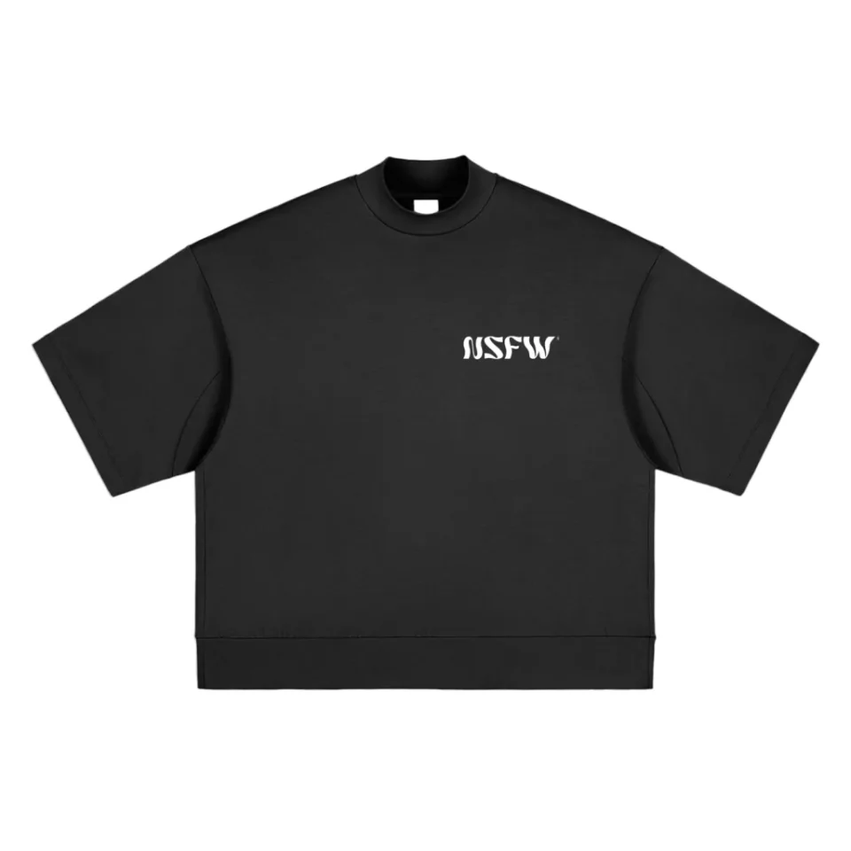 NSFW Online Shop and Clothing Unisex Heavyweight Oversized Mock Neck T shirt NSFW Apparel Clothing Store